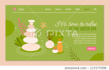Hand drawn spa treatment landing page Hand drawn spa treatment landing page 123575996