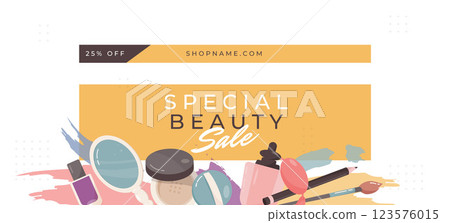 Hand drawn beauty sale banner Hand drawn beauty sale banner 123576015