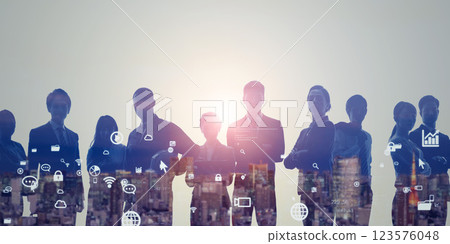 跨國群體與數位科技概念視覺 跨國群體與數位科技概念視覺 123576048