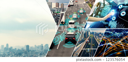 A collage visual of various transportation images 123576054