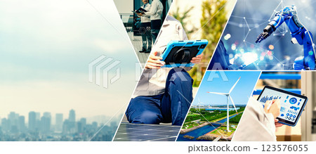 Collage visual of various industrial images Collage visual of various industrial images 123576055