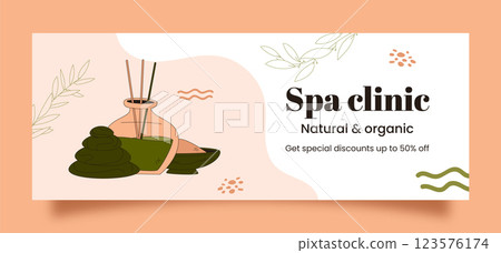 Hand drawn spa treatment facebook cover Hand drawn spa treatment facebook cover 123576174