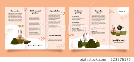 Hand drawn spa treatment brochure Hand drawn spa treatment brochure 123576175
