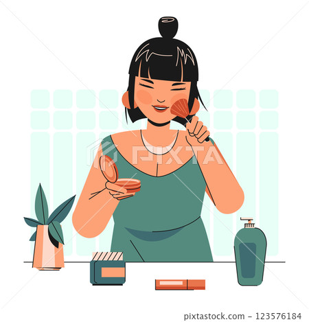 Hand drawn korean beauty illustration Hand drawn korean beauty illustration 123576184