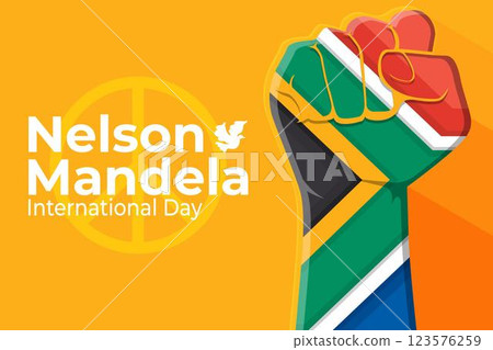 Flat nelson mandela international day illustration 123576259