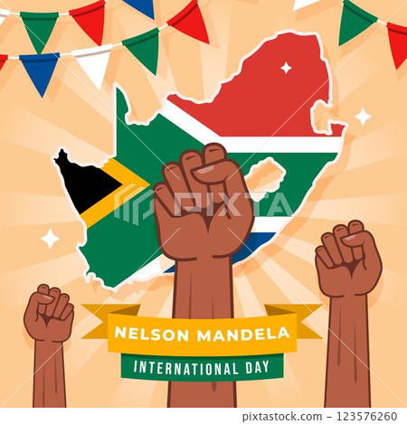 Flat nelson mandela international day illustration 123576260