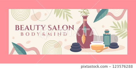 Flat design spa treatment facebook cover 123576288