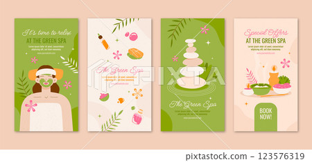 Hand drawn spa treatment instagram stories Hand drawn spa treatment instagram stories 123576319