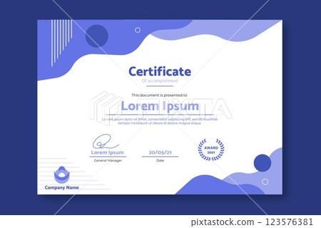 Flat modern certificate of accomplishment template Flat modern certificate of accomplishment template 123576381
