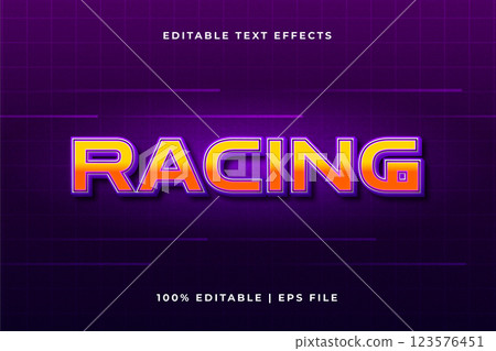 Realistic racing text effect 123576451