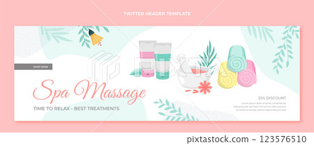 Flat design spa center twitter header 123576510