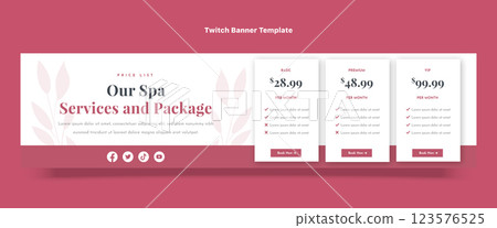 Flat design spa services twitch banner 123576525