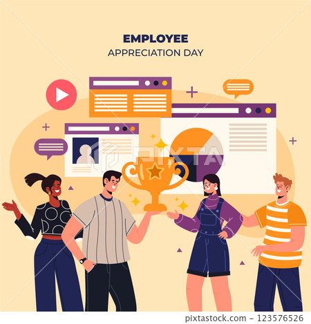 Flat employee appreciation day illustration 123576526