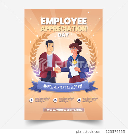 Flat employee appreciation day vertical poster template Flat employee appreciation day vertical poster template 123576535