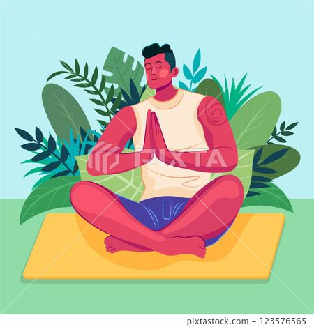 Hand drawn flat design retreat illustration 123576565
