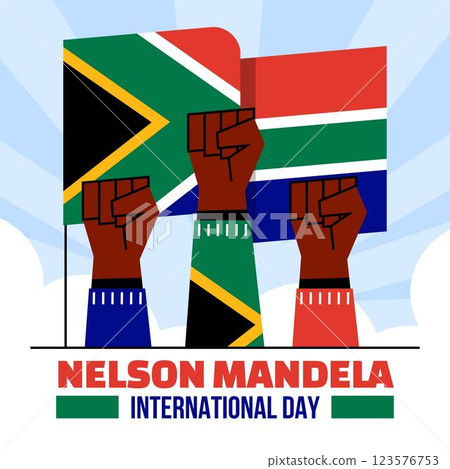 Flat nelson mandela international day illustration 123576753