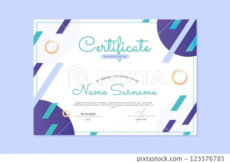 Flat design modern certificate template Flat design modern certificate template 123576785