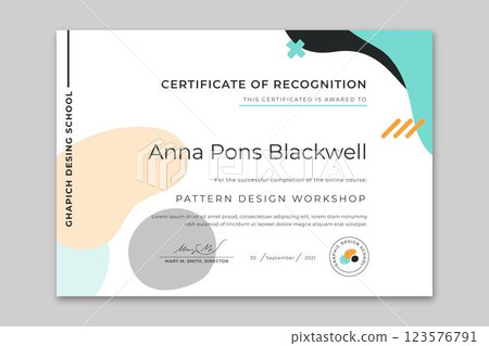 Flat design modern certificate template Flat design modern certificate template 123576791