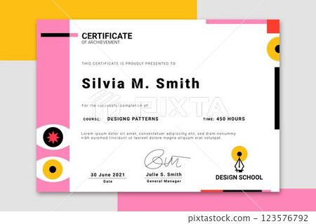 Flat design modern certificate template Flat design modern certificate template 123576792