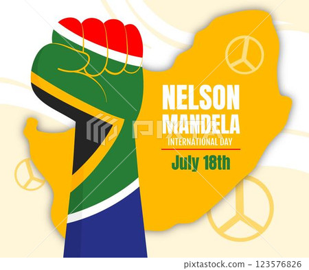 Hand drawn nelson mandela international day illustration 123576826