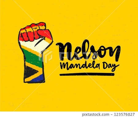 Hand drawn nelson mandela international day illustration 123576827