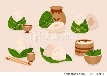 Flat dragon boat's zongzi collection 123576911