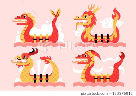 Flat dragon boat collection 123576912