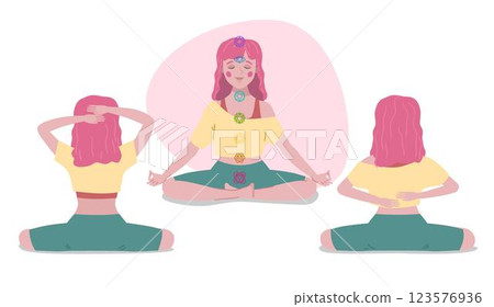Self-healing reiki poses collection Self-healing reiki poses collection 123576936