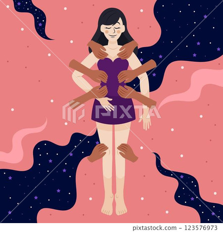 Reiki therapy illustration concept Reiki therapy illustration concept 123576973