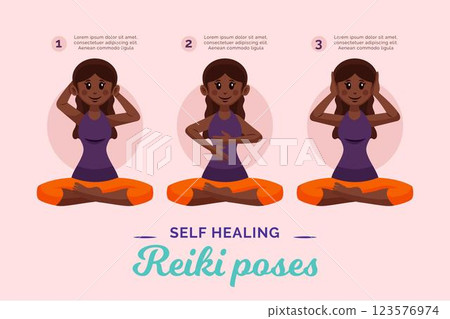 Self-healing reiki poses 123576974