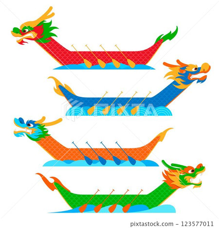 Flat dragon boat collection Flat dragon boat collection 123577011