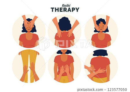 Reiki therapy illustration 123577050