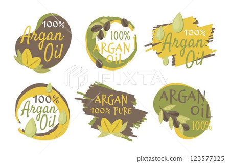 Organic flat argan oil badge set 123577125