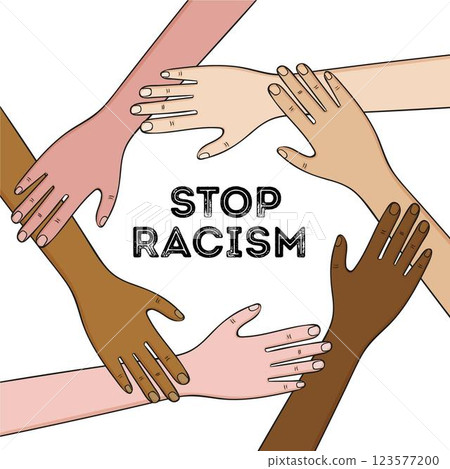Stop racism with hands 123577200