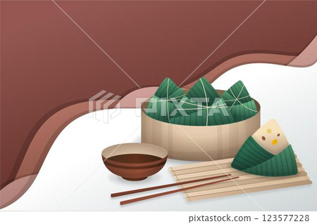 Gradient dragon boat's zongzi background Gradient dragon boat's zongzi background 123577228