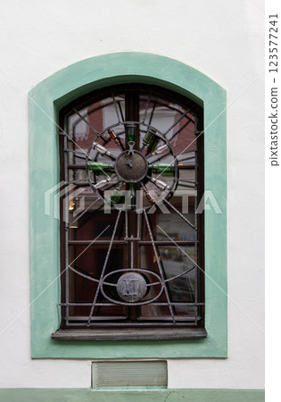 Window with a grille, Cesky Krumlov, Czechia Window with a grille, Cesky Krumlov, Czechia 123577241