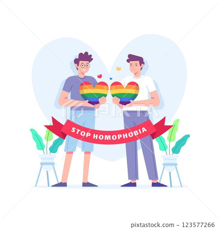 Stop homophobia illustrated theme 123577266