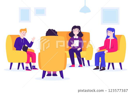 Group therapy illustration concept 123577387