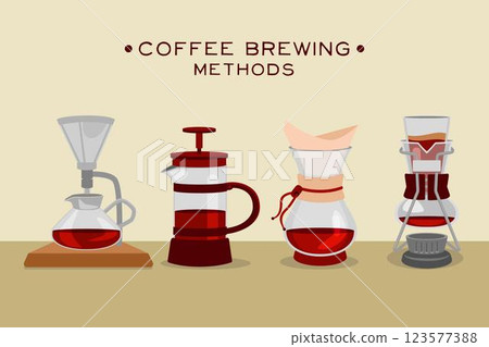 Coffee brewing methods collection Coffee brewing methods collection 123577388
