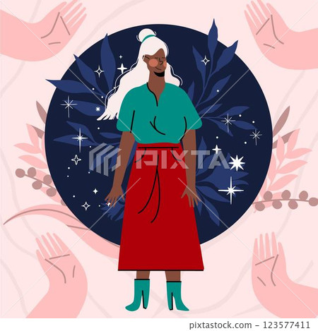 Reiki therapy hand drawn style 123577411