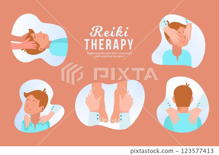 Reiki therapy template design 123577413