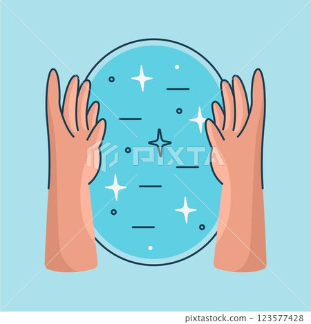 Energy healing hands hand drawn design 123577428