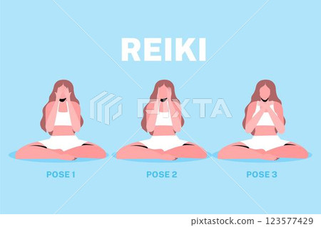 Self-healing reiki poses 123577429
