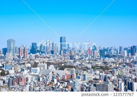 城市景觀 東京 東京鐵塔 芝 六本木 麻布台 城市景觀 東京 東京鐵塔 芝 六本木 麻布台 123577767