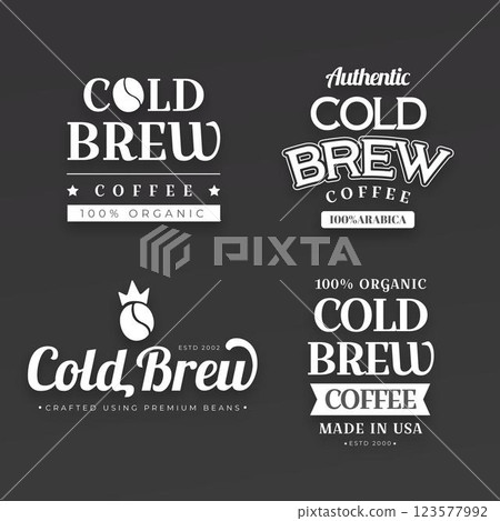 Cold brew coffee labels set 123577992