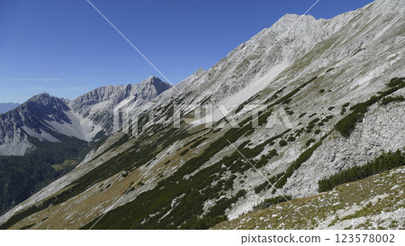 Karwendel mountains on Karwendel Hohenweg in Austria 123578002