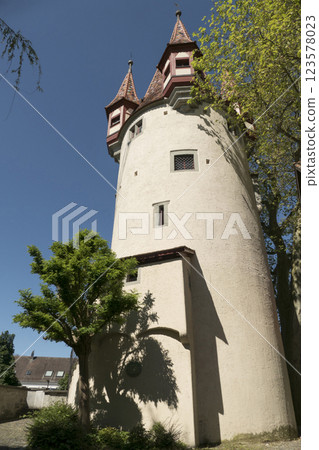 Diebsturm in Lindau on Lake Constance, Bavaria, Germany 123578023