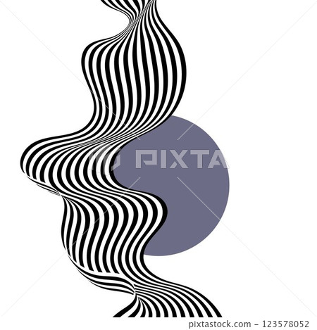 waves. Wave pattern with gray circle. Eps 10 123578052