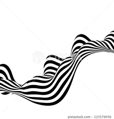 Optical art abstract background. Wave design black and white. Eps 10 Optical art abstract background. Wave design black and white. Eps 10 123578056