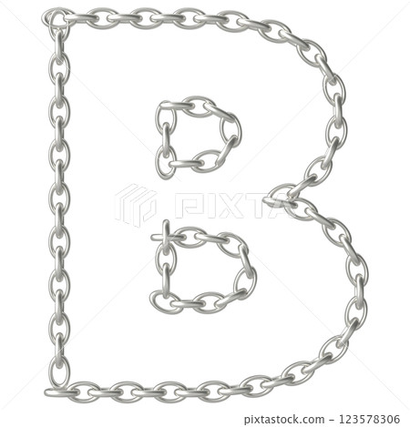 Letter chain on white background Letter chain on white background 123578306